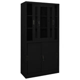 Office Cabinet with Sliding Door Black 90x40x180 cm Steel 335964