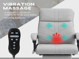 Faux Leather Massage Office Chair - Light Grey T3398P329951