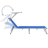 Sun Lounger Blue Aluminium Standard Foldable 44332