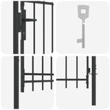 Fence Gate BOXTEL 103 x 150 cm Powder-Coated Steel Grey 42008867