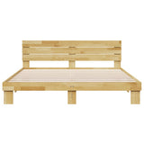 Bed Frame with Headboard without Mattress 180x200 cm Solid Wood Oak 3315725