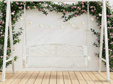 Swing Bench Steel 110.5 x 59 x 55 cm Antique White 42038694