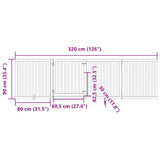 Dog Gate with Door Foldable 4 Panels Brown 320 cm Poplar Wood 352267