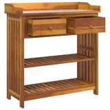Garden Cabinet Natural 93 x 41.5 x 98cm Solid Acacia Wood 42001367