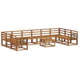 Outdoor Sofa Set 11 pcs Natural Solid Acacia Wood 3367097