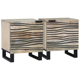 Bedside Cabinet 2 pcs White and Black 40 x 33 x 46 cm 4017969