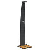 Outdoor Shower Black 55x60x224 cm Poly Rattan and Acacia Wood 368209