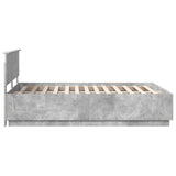 Bed Frame Concrete Grey 140 x 190 cm Engineered Wood 3408162