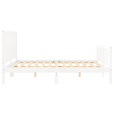 Bed Frame without Mattress White Super King Size Solid Wood Pine 3192442
