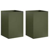 Garden Planter 2 pcs Olive Green 40 x 40 x 75 cm 8005379