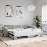 Daybed with Trundle without Mattress Light Grey 90x190 cm 3197019