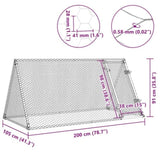 Chicken Cage Silver 200x105x91 cm Galvanised Steel 172557