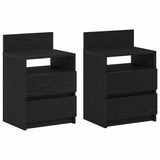 Bedside Cabinets 2 pcs with 2 Drawers Black 40x33x60 cm 858563