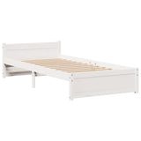 Bed Frame with Headboard without Mattress White 90x190 cm Single 3306008