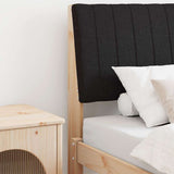 Upholstered Headboard Black 75 cm Solid Pine Wood 879426