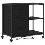 Cabinet with Charging Station Black Oak 76 x 41 x 72 cm 859835