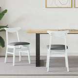 Dining Chairs 2 pcs White 42 x 47.5 x 81 cm Solid Rubber Wood 42020433