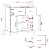 Sideboard Smoked Oak 73 x 33 x 81 cm Engineered Wood 8013832