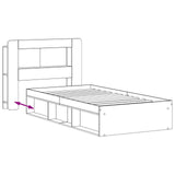 Bed Frame with Storage Black 100 x 200 cm Engineered Wood 3433447