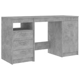 Desk Concrete Grey 140x50x76 cm Engineered Wood 3054784
