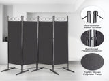 5.74FT 4-Fold Top With Shape 130g Polyester Cloth Plastic Feet Carbon Steel Frame Foldable Screen 02101868