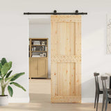 Sliding Door with Hardware Set 80x210 cm Solid Wood Pine 3332713