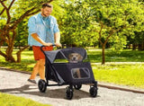 One-Click Foldable Pet Stroller, with Universal Wheels, Shock absorber, for Medium and Large Dogs T3398P349600