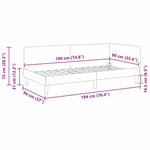 Corner Bed Frame Blue 90 x 190 cm Fabric and Engineered wood 42016188