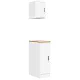 Garage Cabinets 2 pcs White Engineered Wood 3328287