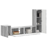 TV Cabinet Set Wall-mounted 4 pcs Grey Sonoma Engineered Wood 3409003