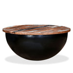 ZNTS Coffee Table Solid Reclaimed Wood Black Bowl Shape 245259