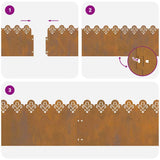 Lawn Edgings 20 pcs Rusty 103 x 0.05 x 22 cm Weathering Steel 874763