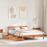 Bed Frame without Mattress Wax Brown 120x190 cm Small Double Solid Wood Pine 3301552