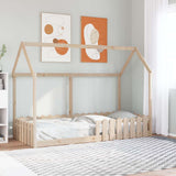 Kids' House Bed Frame without Mattress 90x190 cm Single Solid Wood Pine 850692