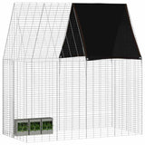 Rabbit Cage Silver 200 x 100 x 210 cm Galvanised Steel 42019246