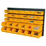 32 Piece Storage Bin Kit with Wall Panels Yellow and Black 151832