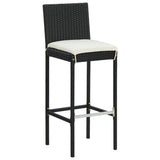 3 Piece Garden Bar Set with Cushions Poly Rattan Black 3095421