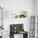Wall Cabinet for Garage with Gas-lift Door White 883277