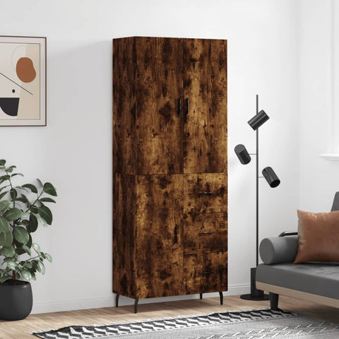 Highboard Smoked Oak 69.5x34x180 cm Engineered Wood 3195920