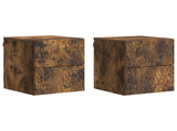 Wall-Mounted Bedside Cabinet 2 pcs Smoked Oak 34.5 x 33 x 40 cm 898816