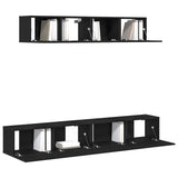 TV Cabinet Set 4 pcs Black oak 100 x 30 x 30 cm Engineered wood 3333057