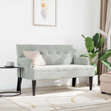 Chesterfield Bench Light Grey 112 x 65.5 x 75 cm Velvet 42019286