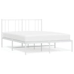 Metal Bed Frame without Mattress with Headboard White 150x200cm 352531