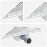 2 in 1 Triangle Shower Drain Silver 32 x 32 x 7.5 cm 42015936
