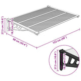 Door Canopy Black and Transparent 122x90 cm Polycarbonate 153683
