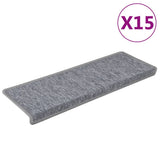 Stair Mats 15 pcs 65x21x4 cm Light Grey Rectangular Edge 326198