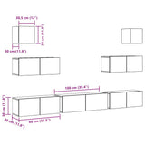 7 Piece TV Cabinet Set Wall-mounted Artisan Oak Engineered Wood 3329212