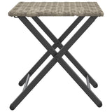 5 Piece Garden Dining Set Foldable Light Grey Poly Rattan 365948