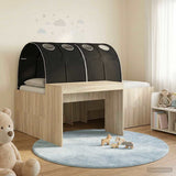 Bed with Tunnel 3 pcs Artisian Oak and Black Engineered Wood 3423664