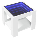 Coffee Table with LED White 53x53x45 cm Engineered Wood 847539